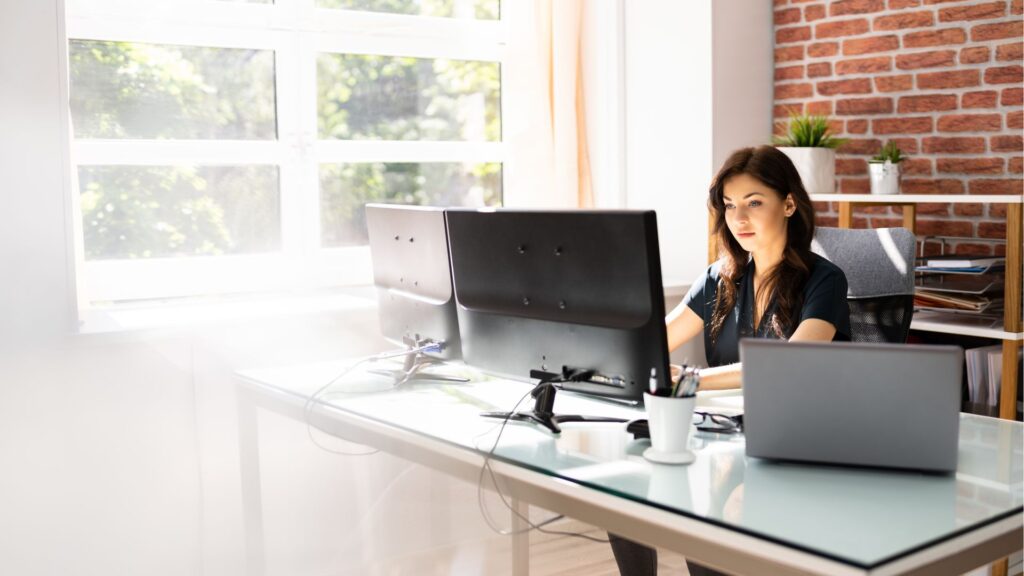CFO at computer
